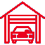 Icono coche en garaje de una casa